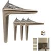 Zlovne Gambe Per Divani 4 Pz Gambe per Mobili in Metallo Piedini da Tavolo,Triangolo,Sostituzione Poltrona Letto Armadio Piedini in Acciaio Laminato a Freddo,Non Arrugginisce (15cm/5.9inch,Bronze)