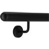 TIBU Corrimano in alluminio nero ringhiera 30 - 600 cm corrimano da parete in acciaio inox, lunghezza 30 cm con 2 supporti e tappo semicircolare