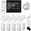 HUXGO® HXA007 Antifurto casa wireless WiFi + GSM con sirena | Kit allarme casa senza fili: 9x rilevatori di movimento, 9x sensori di allarme per finestre/porte | Allarme Casa, Appartamento