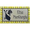 GUIZZO Creart - Targa Personalizzata Nomi/Via in Ceramica, Targhetta Personalizzata Modificabile con Cornice in Mosaico, Targhetta Porta Ingresso Personalizzata Made in Italy, 17x9.5H cm, Giallo/Panna