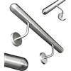 Stahligator Corrimano in acciaio inox V2A, 42,4 mm, 240 K, rettificato, con terminale rotondo, emisfero, 500 mm