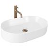 Rea - Lavabo Da Appoggio Nadia 60 White Matt Lavandino Bagno 610 X 385 X 120 mm Ceramica (Bianco Opaco)