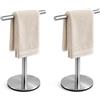 bluebyrne Porta asciugamani da bagno, a forma di T, in acciaio inox SUS304, per bagno, cucina o piano di lavoro (2 pezzi)