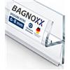Bagnoxx guarnizione doccia 2 m, guarnizione battuta 180° per box doccia, vetro 6 mm, profilo PVC trasparente con aletta, guarnizione porta per 2 ante in vetro, tenuta doccia