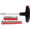 Valex Portainserti, 22pezzi: Portainserti con attacco 1/4 9 bussole esagonali da 5 e 13mm, 5 inserti per viti con intaglio 3philips 3pozidriv