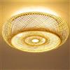 FUMIMID Plafoniera in bambù Lampada a sospensione in rattan naturale Lampada da soffitto fatta a mano Paralume Lampadario E27 Illuminazione Camera da letto Soggiorno Caffetteria Bar Studio Ufficio,40cm