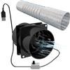 Generic Ventola di estrattore portatile con tubo da dotto 1 m Fan ventilazione ventilazione fai -da -te regolabile potente 5 V 2A Spazzo del motore senza spazzole per fumo da bagno in cucina