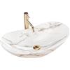 Rea - Lavabo Da Appoggio Royal Lava Lavabo Da Bagno 605 X 360 X 160 mm Ceramica (Bianco, Imitazione Marmo)