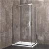 Arreditaly Box Doccia Rettangolare 195 Cm H Cabina Bagno Con Porte Scorrevoli Ante In Cristallo Temperato Trasparente da 6 mm Struttura Alluminio Anodizzato Maniglie in Acciaio Cromato (70 x 100 Cm)