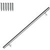 Vigevee Corrimano in acciaio inox, Corrimano da parete per interni ed esterni, Con Supporto da parete e tappi terminali, Rotondo Ø 42 mm, supporto da parete per scale, lunghezza 110 cm
