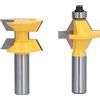 Marhynchus 2 Pezzi 1/2 in Codolo Router fresatrice fresatrice Bit 120 ° Lingua e Scanalatura Fresa per Pannello di Legno Cabinet Box Doghe Scanalature Lavorazione del Legno