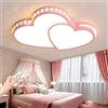 YZSJ Lampada Per Cameretta Per Bambini Plafoniera A LED Dimmerabile Design A Forma Di Cuore Lampada Da Soffitto Ragazze Ragazzi Con Telecomando Cartoni Animati Camera Dei Bambini Lampadario,62cm(36w)