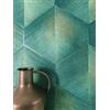Newroom carta da parati TNT verde petrolio 3D rombi soggiorno