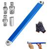 Gienslru Set Chiave di Estensione Offset, 39 cm, Coppia Massima 72 Nm, con Adattatori 1/4, 3/8 e 1/2, per Riparazioni Auto (1)