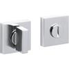 AERREGI Set Chiavistello Libero/Occupato Quadrato | Indicatore Privacy per Bagno e WC | Design Moderno in due colori Cromo Satinato e Nero | Installazione semplice e veloce (Cromo Satinato)