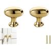 PIYYQNY Pomelli Per Armadietti 2 Pezzi Maniglia Per Porta A Forma Di Colomba In Ottone Massiccio Maniglia Ovale In Ottone Per Cassetto Per Toletta Guardaroba Mobiletto(Oro Lucido Lunghezza 38mm)