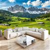 Generic Carta da Parati Campagna Di Montagna Innevata 300 x 210 cm Non Tessuto Fotomurali per Moderna Camera da Letto Soggiorno Parete di sfondo TV Fotomurale Stampe Decorative