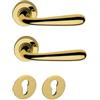 AERREGI SET Coppia Maniglie per Porta Interna con Bocchette Yale | Modello Goccia in Oro Lucido | Design Ergonomico ed Elegante