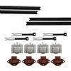 EVOTRADE Kit Ferramenta JUNIOR-3 per Armadi Scorrevoli con 2 Ante con Peso Max 50KG - Kit con 4 Binari Neri da 2 Metri, Carrelli e Fine Corsa, Montaggio Facile