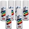INNDUN Vernice spray confezione 6 pezzi bomboletta smalto acrilico valvola autopulente per tutte le superfici arexons (Trasparente Opaco)