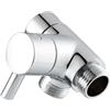 HEBEOT Valvola deviatrice per doccia a 3 vie, deviatore da 1,27 cm, in ottone, per soffione doccia a 3 vie, staffa di montaggio con valvola splitter (argento)