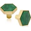 SWZHAI 4 pomelli esagonali in ottone spazzolato, pomelli per cassetti e armadi, colore: verde
