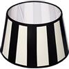 Brillibrum Design Paralume per lampada da tavolo a righe con motivo a strisce per douille E14 E27 - Lampada da tavolo ovale in tessuto - Rotondo - 20 x 15 x 12 cm - Nero/Crema