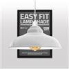 DC VOLTAGE Lampadario Moderno a Sospensione Paralume Bianca in Metallo 32cm Forma Curva Lampada da Soffitto a Sospensione Adatta per Soggiorno Cucina Corridoio Bar Ristorante