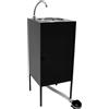 Express Water Noir, Lavandino Lavabo Lavello, Portatile Autonomo Trasportabile, con Serbatoio d'Acqua, in Acciaio Inox, con Comando a Pedale, Certificato per ASL, per Negozi e Studi Medici