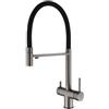 XJTNLB Rubinetto 3 Vie per Depuratore Rubinetti Cucina Miscelatore Tre Vie Rubinetto Lavello Cucina Doppia Maniglia Rubinetto per Acqua Potabile Rubinetteria Cucina Grigio