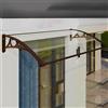 KDDFN Pensilina Tettoia per Finestra,Pensilina Ingresso Trasparente,Tettoia per Porta Curva,Pensilina Copriporta,Tende da Sole,Pioggia UV Neve Protezione,Con Staffa,per Esterno (80x160cm/32x63,Brown)