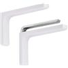 DACAN PROTECTION Reggimensola Coppia Staffe Angolari, Supporti in Metallo con Copertura in Plastica, Supporto a L - Ideale per Mensole, Librerie e Scaffali -12 cm (BIANCO, CM 24)