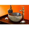 Kinaree Lavabo in pietra naturale, pietra di fiume fatta a mano, 30 cm