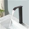 ieLsngai Rubinetto per Lavabo con Sensore a Infrarossi, Rubinetto da Bagno Sensore Automatico Senza Contatto, Rubinetto da Bagno Senza Contatto, Miscelatore Monocomando Nero, NPT1/2