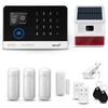 HUXGO® HXA003 Sistema di allarme casa senza fili con radio Sirena esterna solare WiFi + GSM 4G | Impianto allarme casa kit con 1x sensori di allarme per finestre/portes, 3x rilevatori di movimento