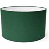 ArG Lighting Paralume Cilindro con Tessuto Cotone, Fatto a Mano, per Lampada da Tavolo, Sospensione, Piantana (40 cm Diametro, 25 cm Altezza, Verde Scuro)