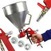 IMJ-Global Pistola Pneumatica per Intonaco con Imbuto in Alluminio 5L Attacco ad Aria 1/4 con Ugelli da 4, 6, 8 mm 2-4 Atmosfere