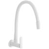 ZPSPZ Rubinetto da Parete Solo Acqua Fredda Rubinetto Lavello Cucina Bianco Maniglia Singola Ottone Girevole Rubinetto Lavello-Bianco