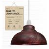 DC VOLTAGE Paralumi industriali stile retrò per lampade a sospensione, forma a cupola curva in metallo, facili da montare per apparecchi di illuminazione da soffitto. (Rosso rustico)