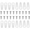 QUARKZMAN Set di 100pz Clip Girevole per Supporto Cornice con 100pz Viti, Chiusure a Pulsante di Rotazione Chiodi Hardware per Cornici Foto Disegno Quadri Appesi Artigianali, Bianco Puro