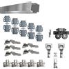 EVOTRADE Kit Ferramenta FOLDING per Armadi o Nicchie a Muro con 1 Anta Pieghevole a Libro Max 50Kg e Spessore Max 30mm - Kit 1 Binario da 2 Metri, Cerniere Mezzo Collo e Gruppo Carrello, Chiusura Soft