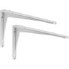 ALPENSTAHL Sparta - Consolle per carichi pesanti, in alluminio color argento opaco, 2 pezzi, angoli di carico pesanti per il montaggio a parete, per console angolare: 190 x 165 x 32 mm, portata: 180kg