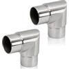 PRIOstahl Set di 2 raccordi per tubi, costruzione ringhiera, acciaio inossidabile, gomito angolare, diametro 42,4 mm