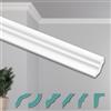 HEXIMO Stucchi per soffitto - Moderni in XPS Styropor bianco, Lunghezza 2 Metri Profili di Cornici Modanature Decorative (40 metri ZG10)