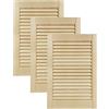 DecoMeister Porte a Lamelle in Legno 394x606 mm Confezione da 3 - Porta Lamella Pino Massiccio - Anta per Armadio a Persiana Aperta - Frontali Mobili e Antine per Guardaroba - Legno Naturale Grezzo