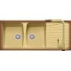 Generic Coordinato lavello Borgogna Terra di Francia cm 116x50 2 vasche con gocciolatoio e Miscelatore Latina