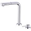 ZPSPZ Rubinetto Sottofinestra Cucina Estraibile Monocomando 2 Fori Dual Mode Girevole Miscelatore Cucina Pieghevole-Cromo