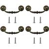 Mtucegi Set di 4 pomelli per cassetti in bronzo vintage, stile shabby elegante, anticato, per armadi e mobili da cucina, stile antico