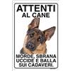 Lovelytiles PASTORE TEDESCO Attenti al cane morde sbrana uccide e balla sui cadaveri (15X20)