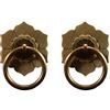Tiazza - 2 anelli in ottone anticato con maniglia per armadietti da cucina, cassetti e mobili vintage in stile retrò